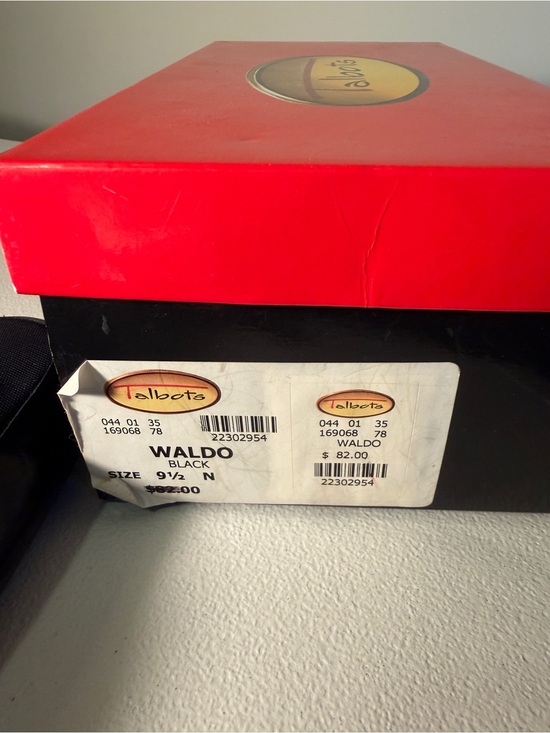VTG Talbots Square Toe Black Loafers Size 9.5 Leather 90s Minimalist Office Chic
